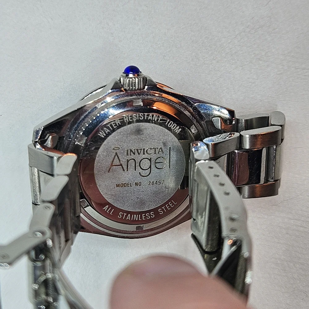 Invicta Angel Lady 28457 Crystals Silver MOP 38 mm Steel Quartz Women's Watch